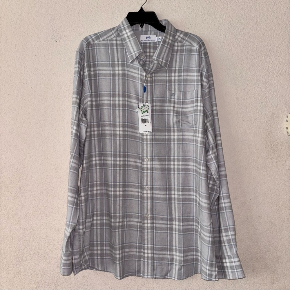 Southern Tide Hemp Heather Gray long sleeve button shirt Size L & XL, Brand New